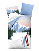 wärmende Bettwäsche Flanell-Wende mit Bergn und Ski
