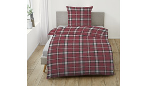 Bettwäsche kuscheliger Flanell allover Karo rot