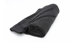 Karlsbad Schurwolldecke anthrazit